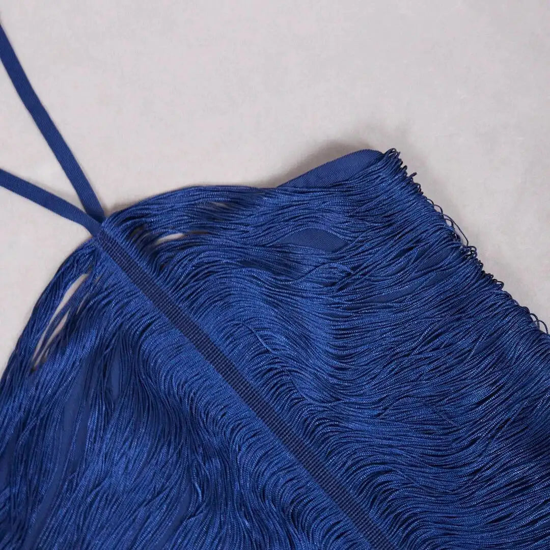 1 Celebrity Sexy Halter Tassel Party Outfit
