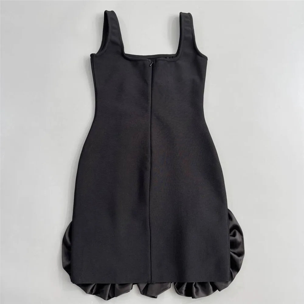 Ruffles Bandage Dress Club Party Mini Dresses