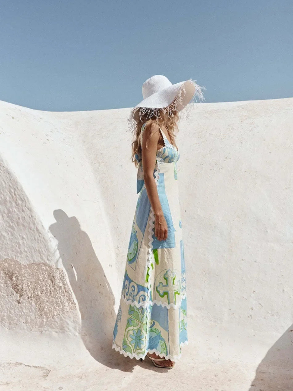 Greece Summer Dress back tie