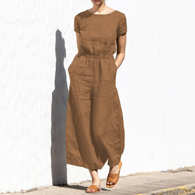 Summer Linen elegant Jumpsuit for strong women