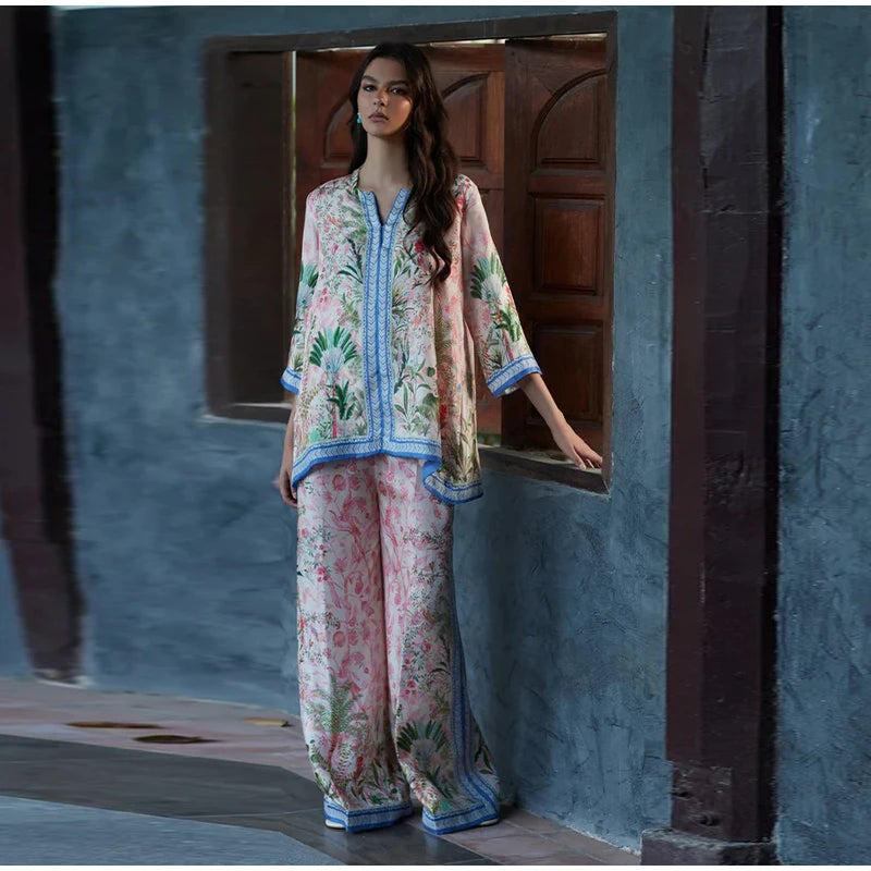 Pants Set Bohemian V-neck