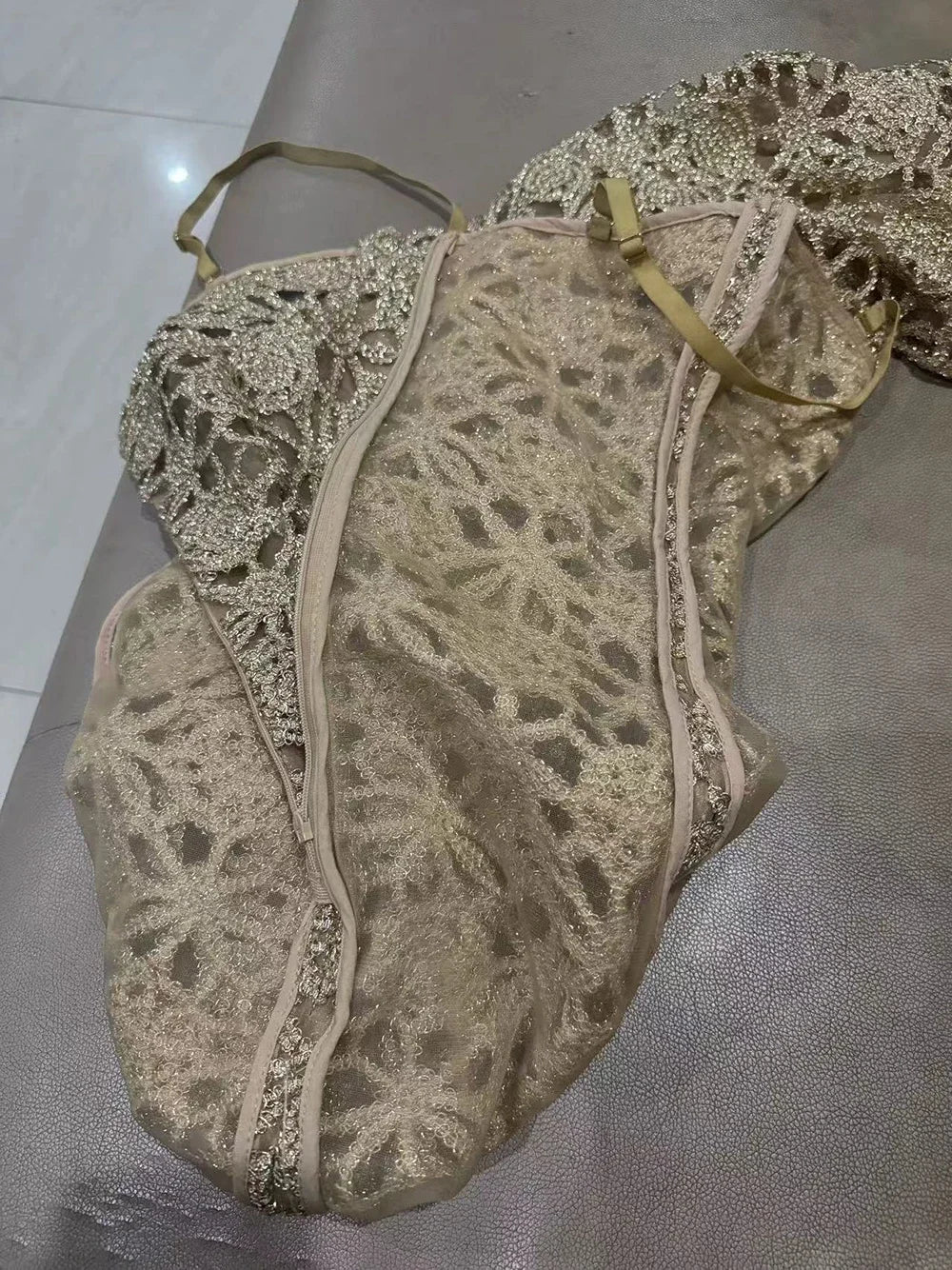 Golden sparkly Embroidered