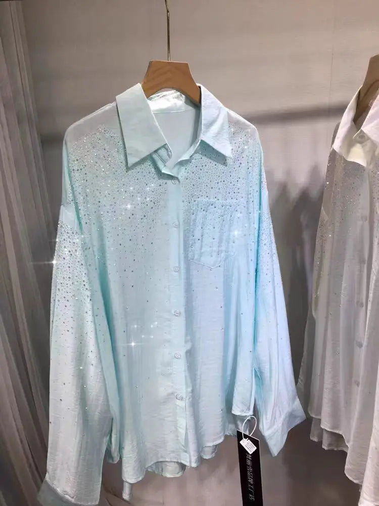 Luxury Sequined Party Chiffon shirt