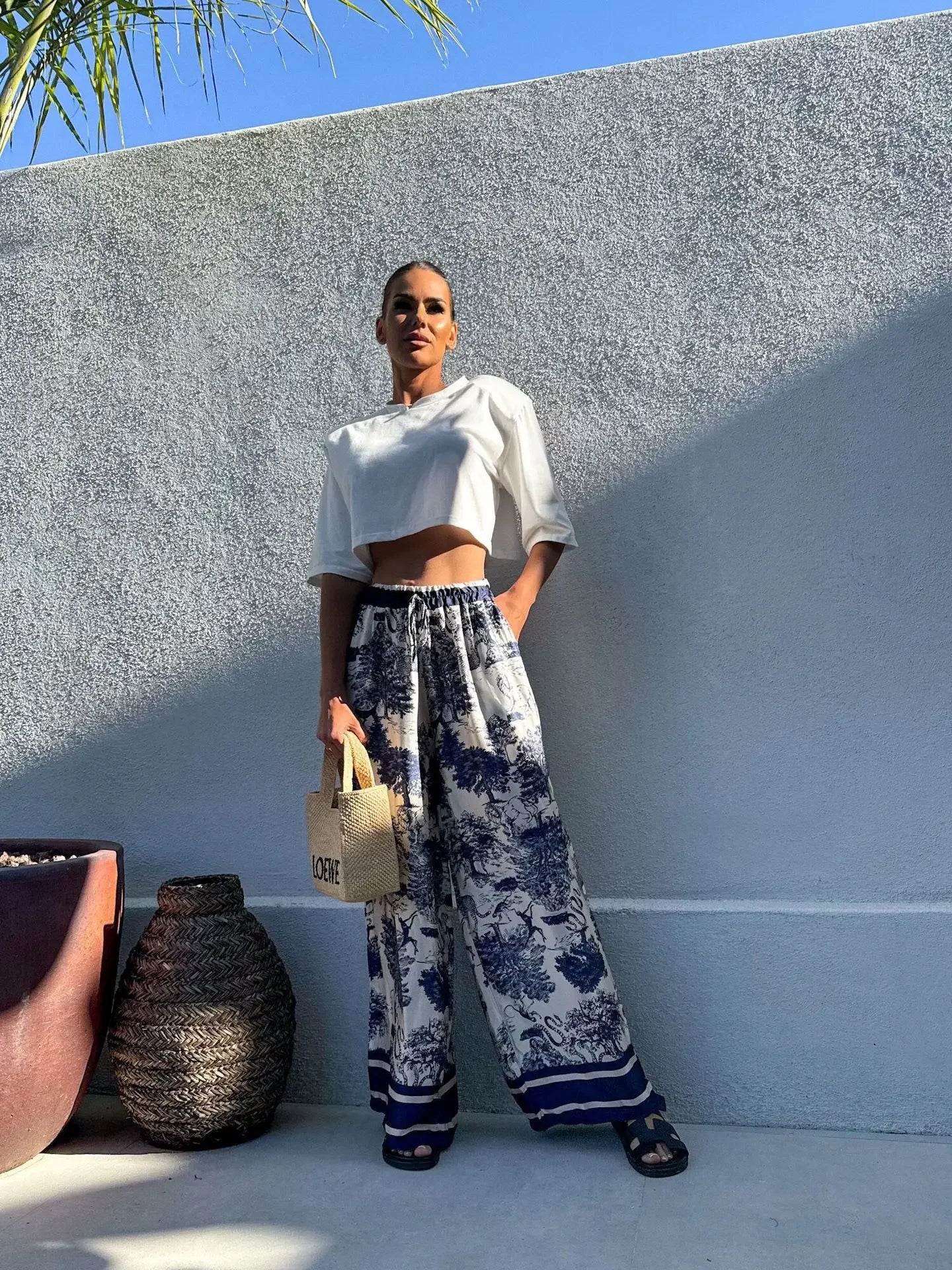 Bohemian Wide Leg Casual Pants