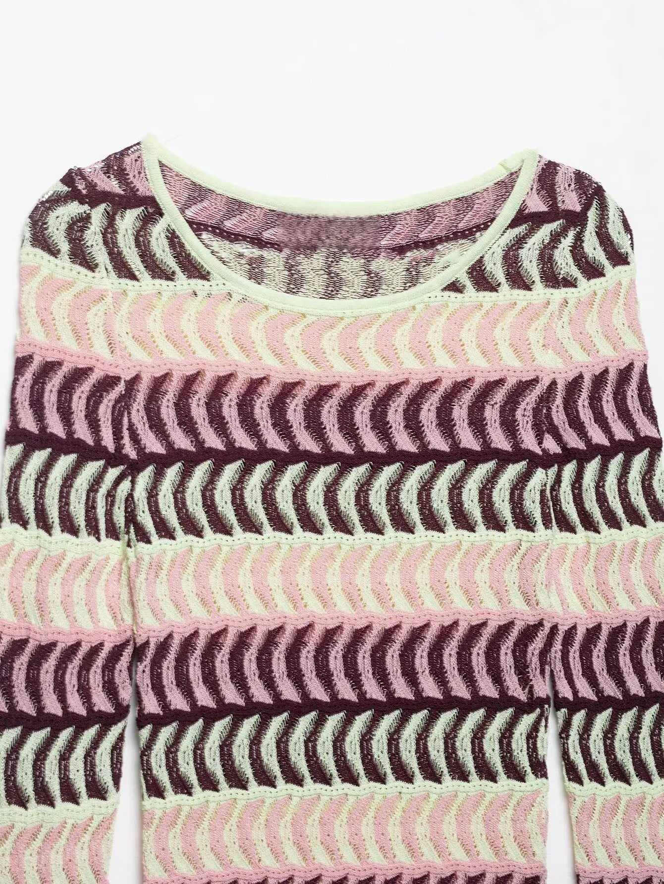 Textured Knit zigzag pattern Dress