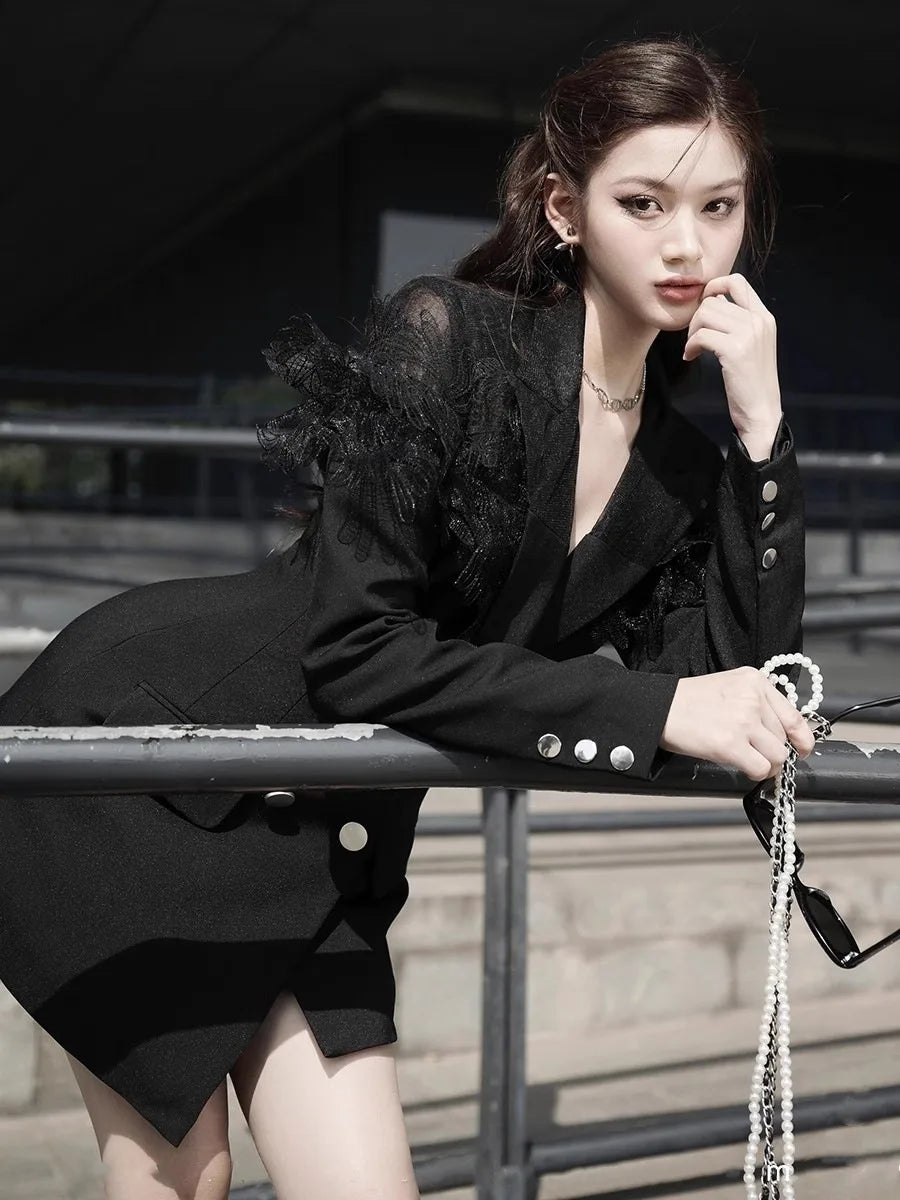 3D Splicing Stand Out Blazer Premium
