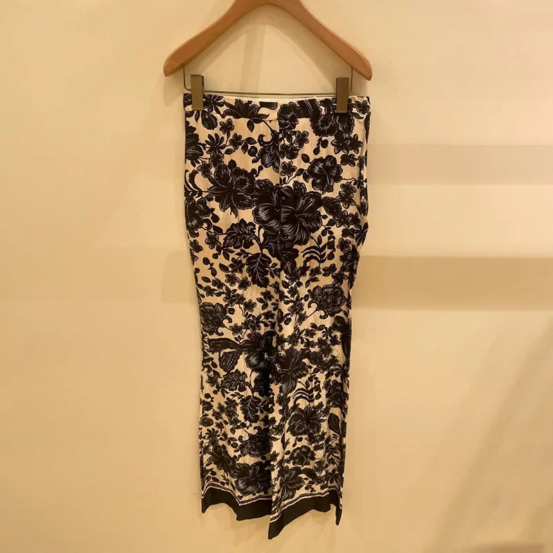 2025 Spring/summer Style Plant Black and White Print