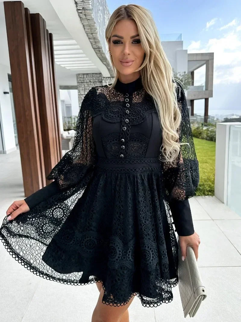 A-line Summer Sheer Embroidered