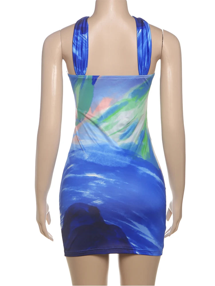 Colorful Mini cut out Dress