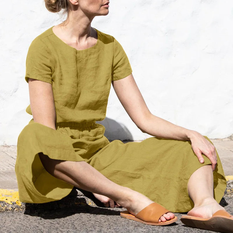 Summer Linen elegant Jumpsuit for strong women