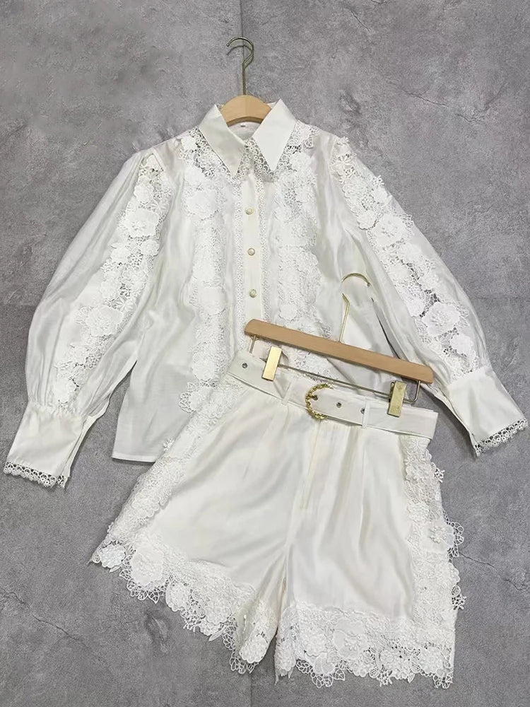 1 Retro Luxury Lace Shorts Set