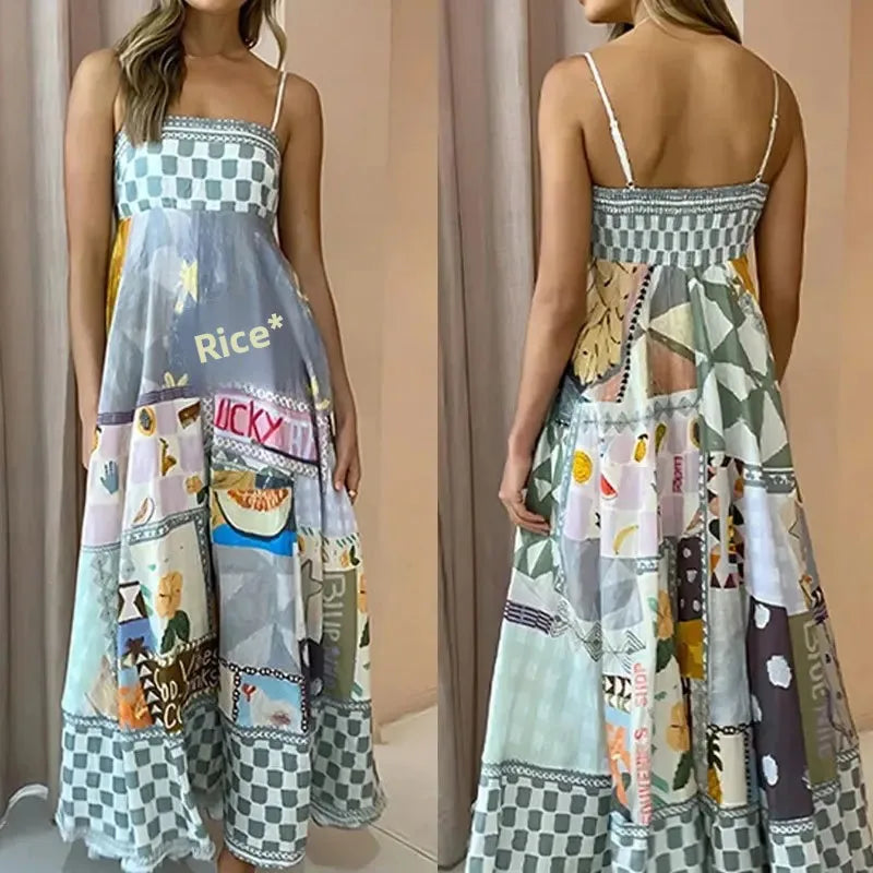 Graffiti multi Print summer Midi paradise