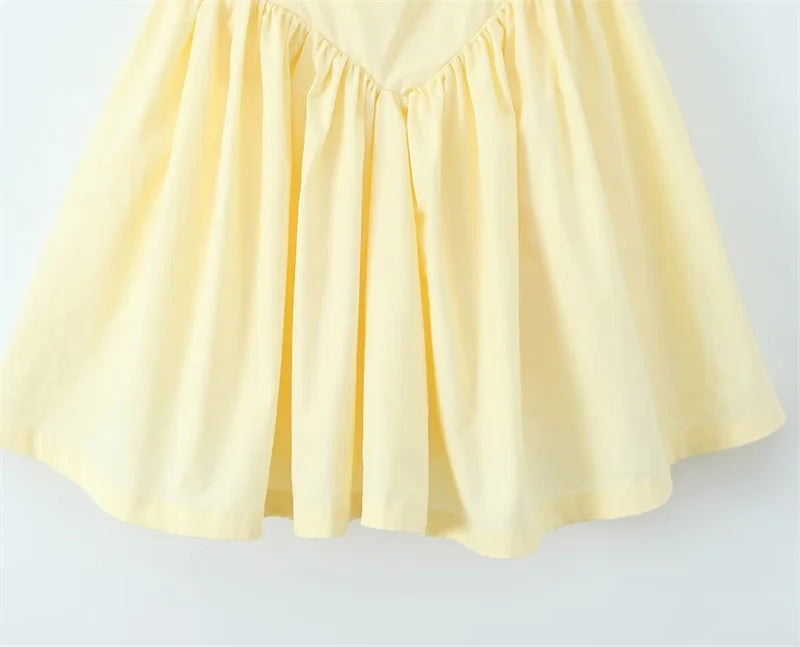 Puffy halter A-Line dress