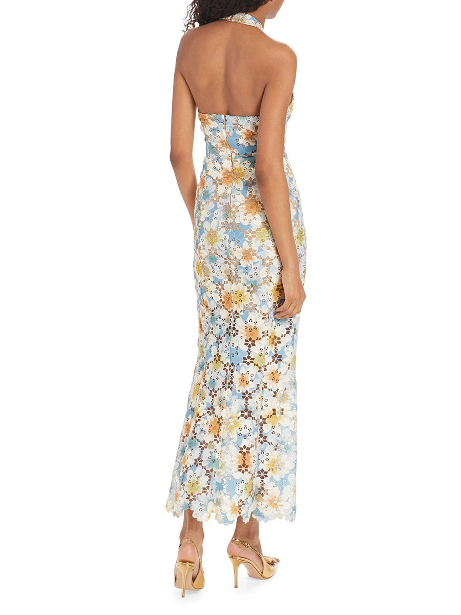 V Neck Midi Printed
