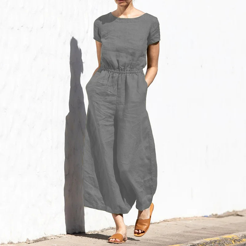 Summer Linen elegant Jumpsuit for strong women