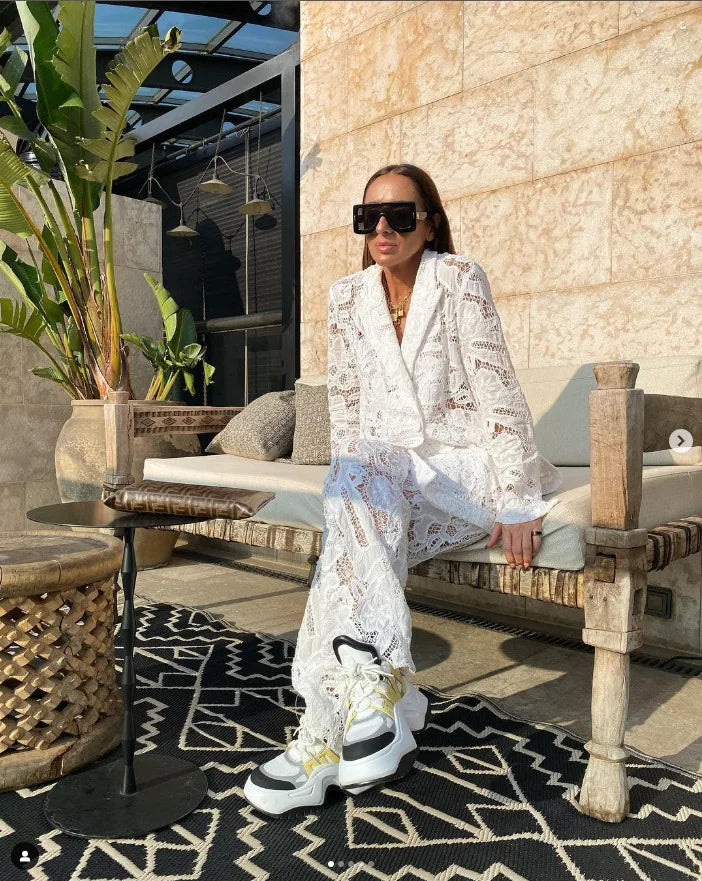 Chic Lace Power Suit for boss lady
