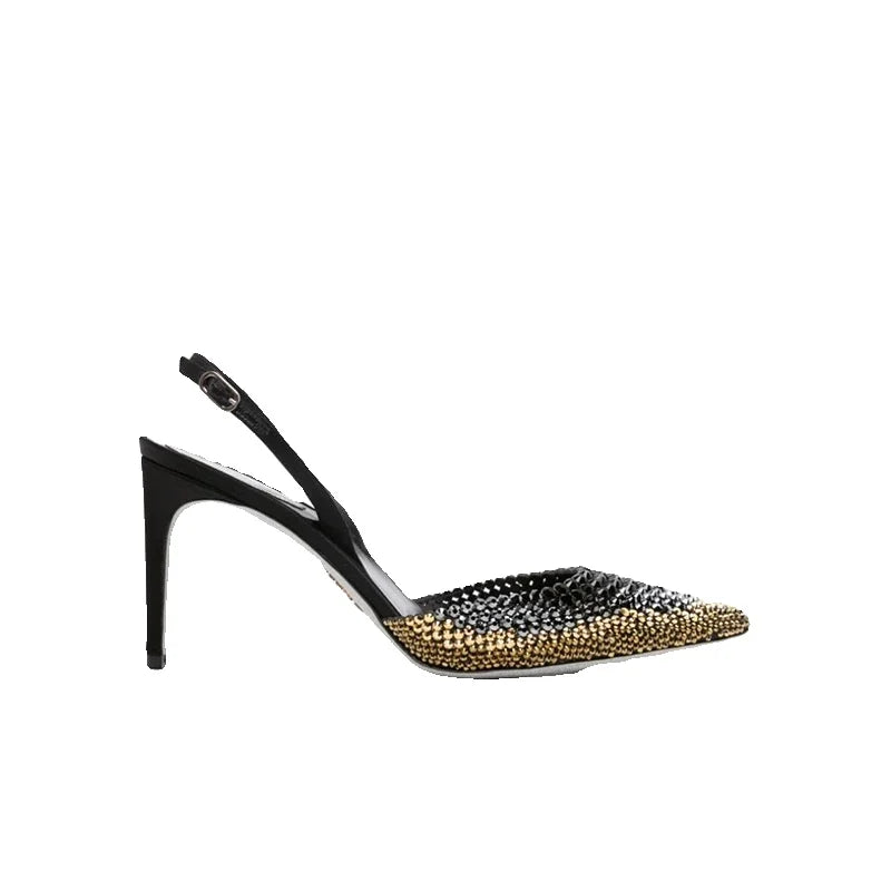 Rhinestones gradient high heels