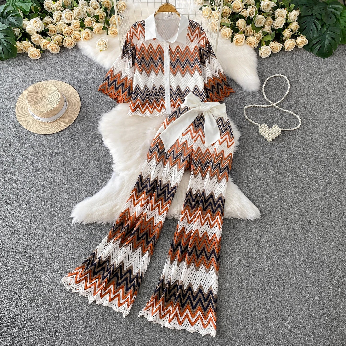 Knit pant set