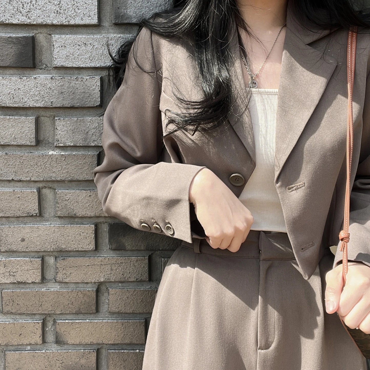 Retro Casual Blazer Wide Leg Pants