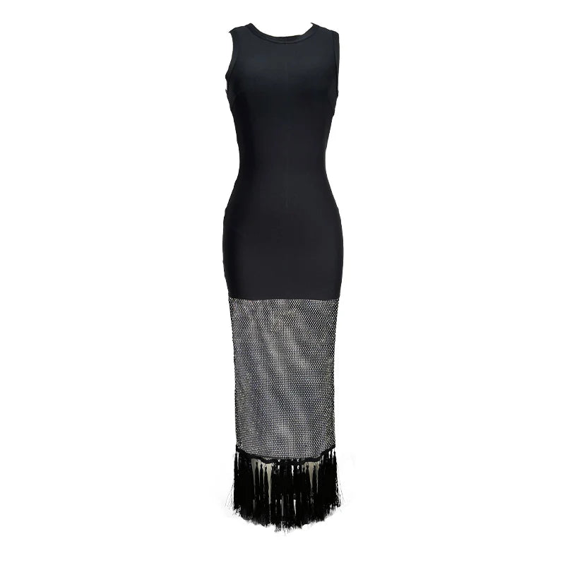 Fringe Mesh Diamond dress