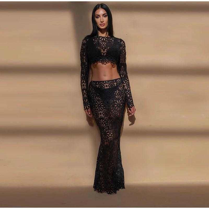 Lace skirt set