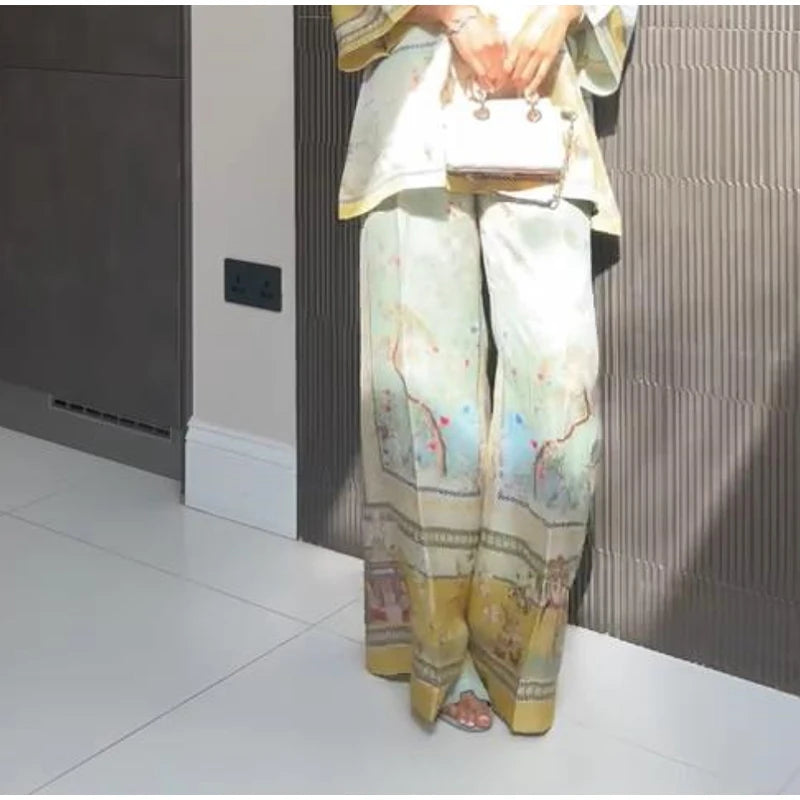 Pants Set Bohemian V-neck