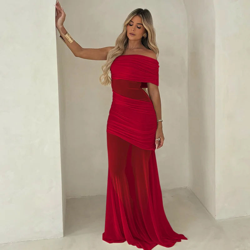 Off-shoulder Strapless Party Long Dress