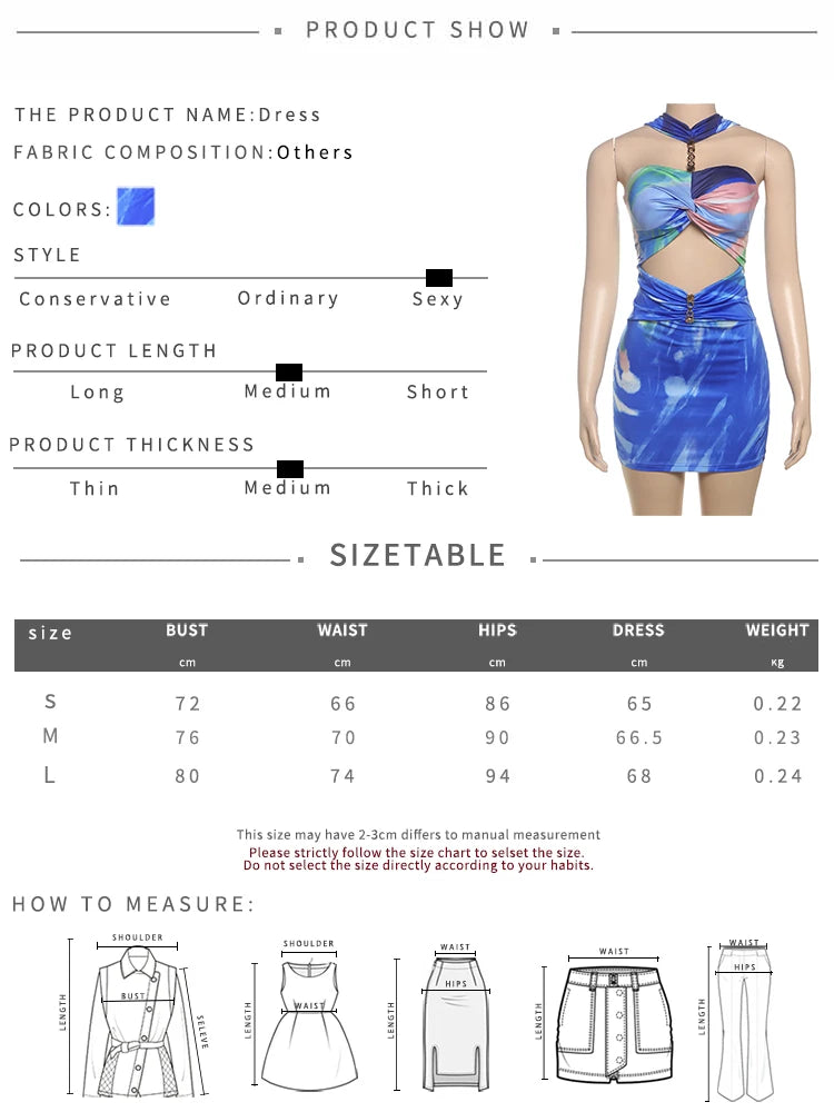 Colorful Mini cut out Dress
