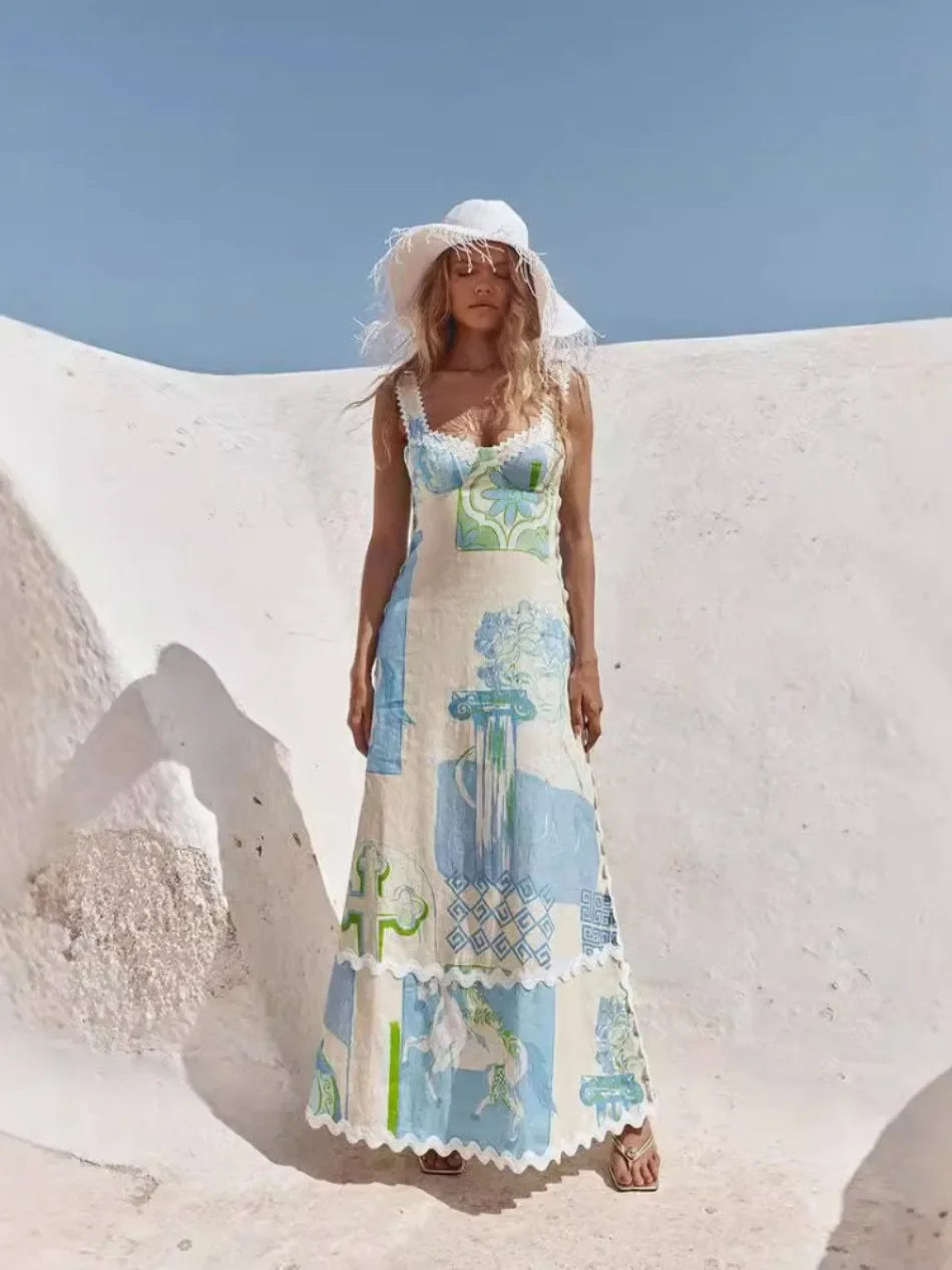 Greece Summer Dress back tie