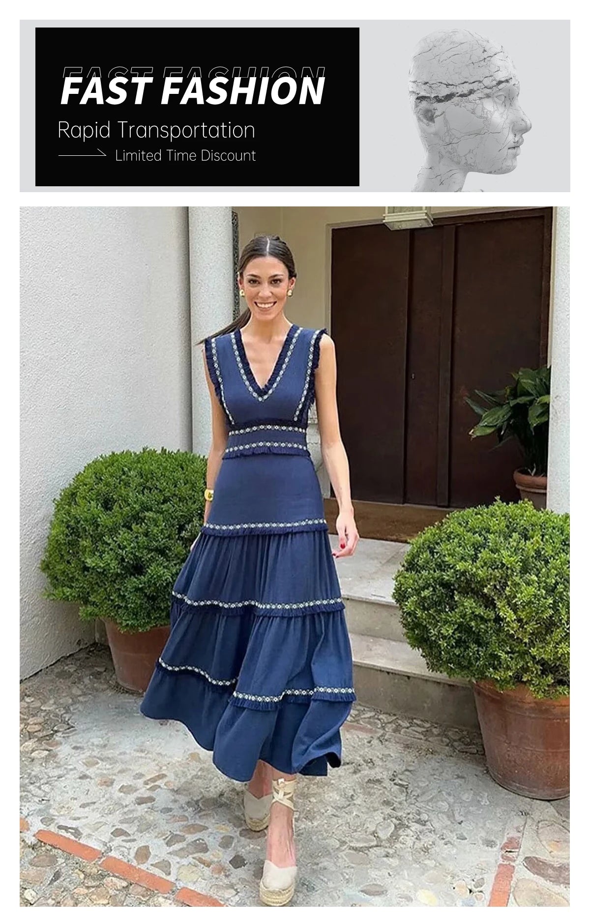 Navy blue Tassel Dress