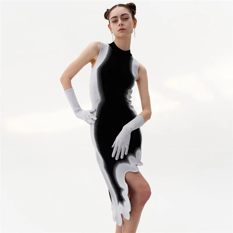 Asymmetrical F1 Race Day Mini Dress