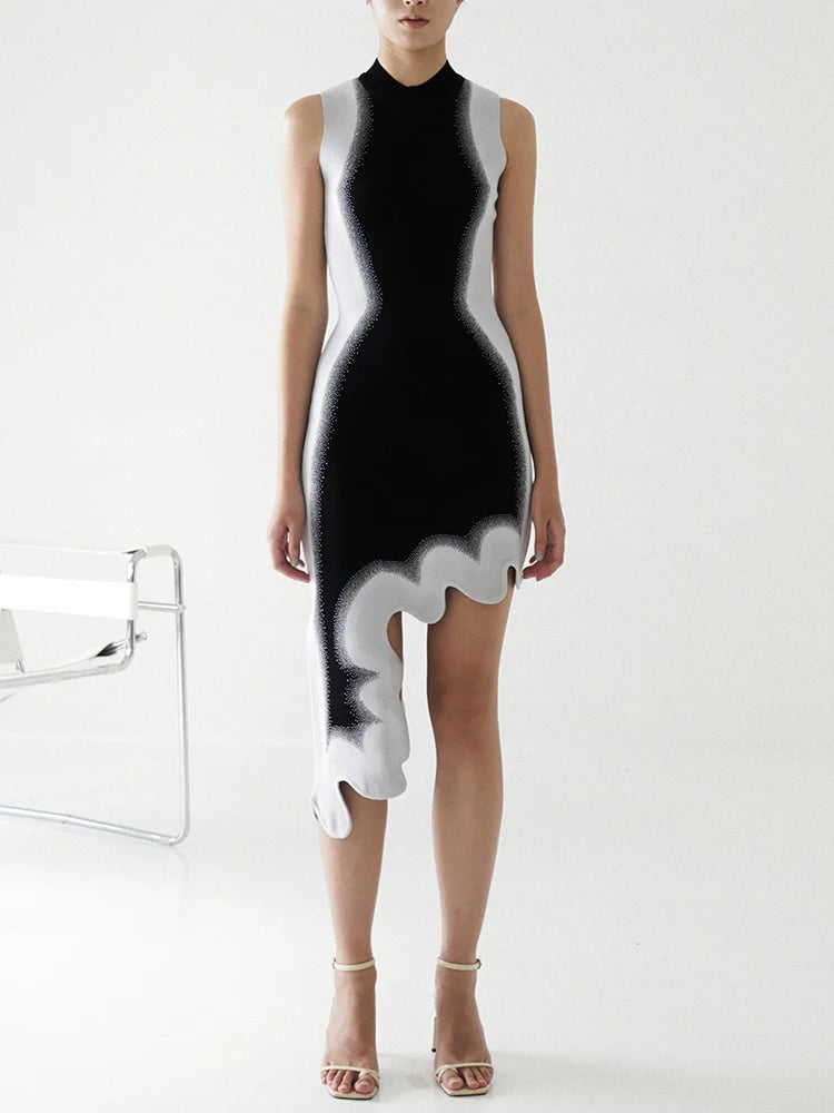 Asymmetrisches Slimming-Kleid Premium