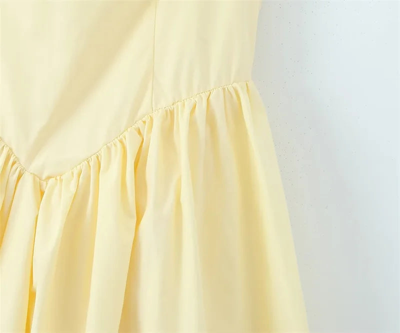Puffy halter A-Line dress
