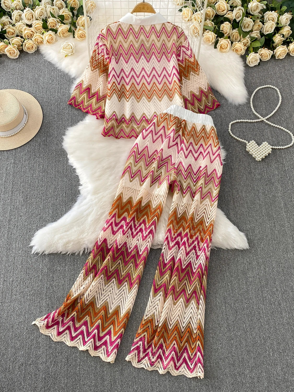 Knit pant set
