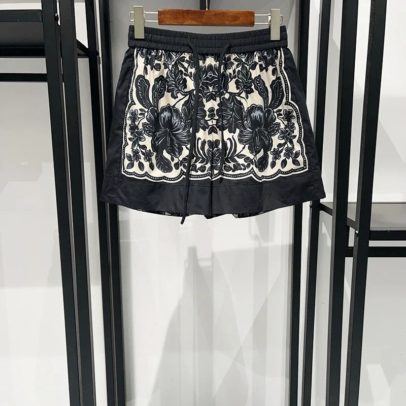 2025 Spring/summer Style Plant Black and White Print