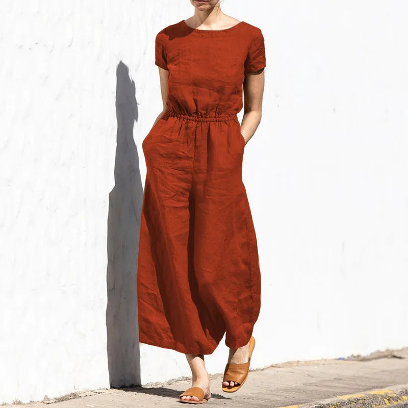 Summer Linen elegant Jumpsuit for strong women