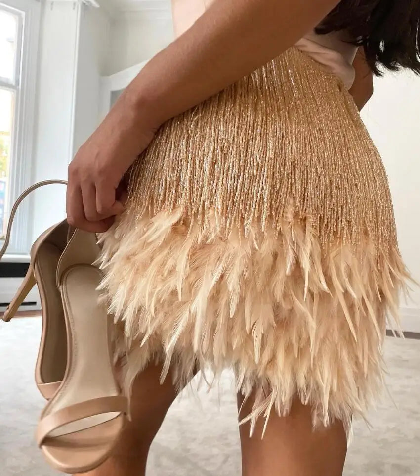 Party Bestseller feather Skirt top