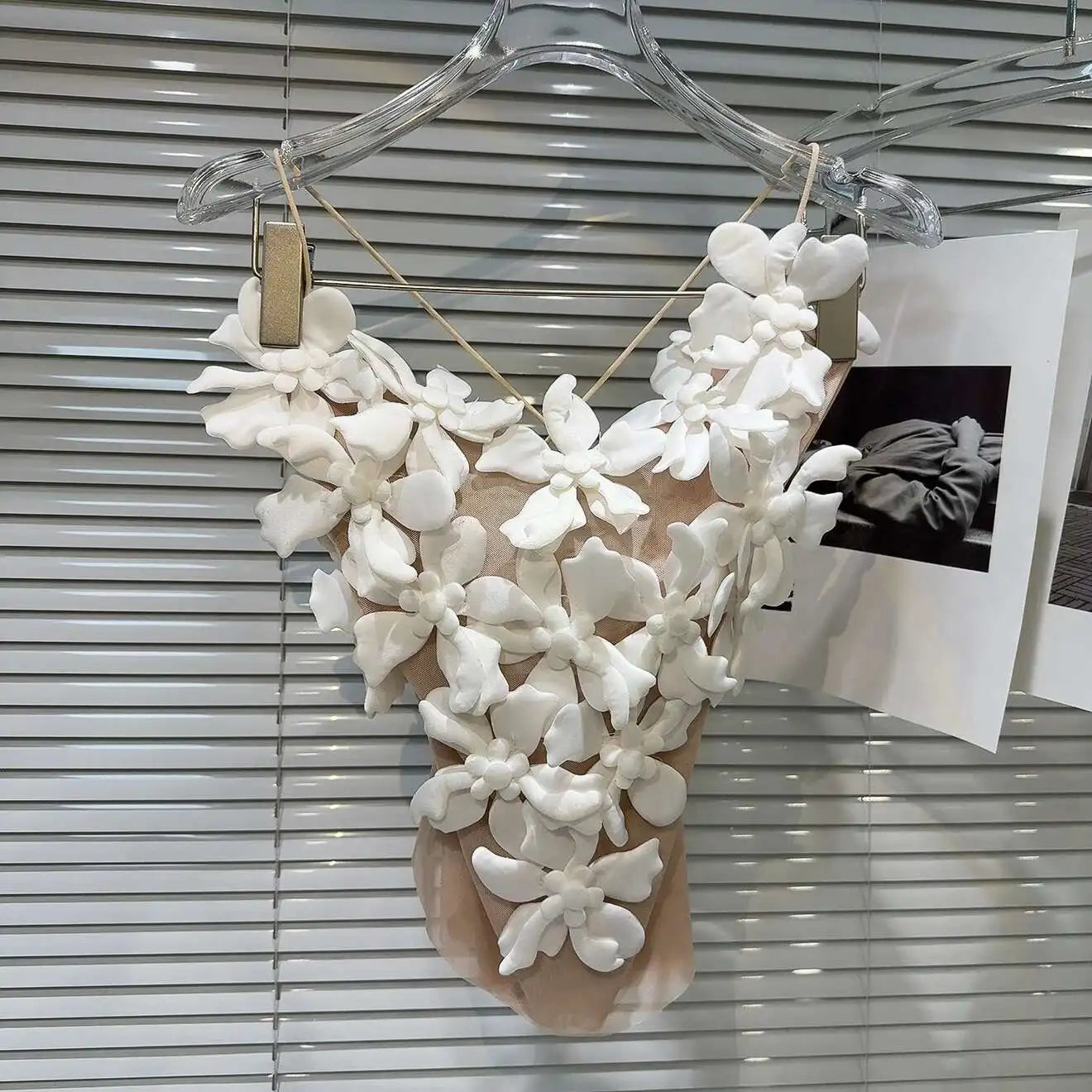 3D Flower Design Backless Camisole