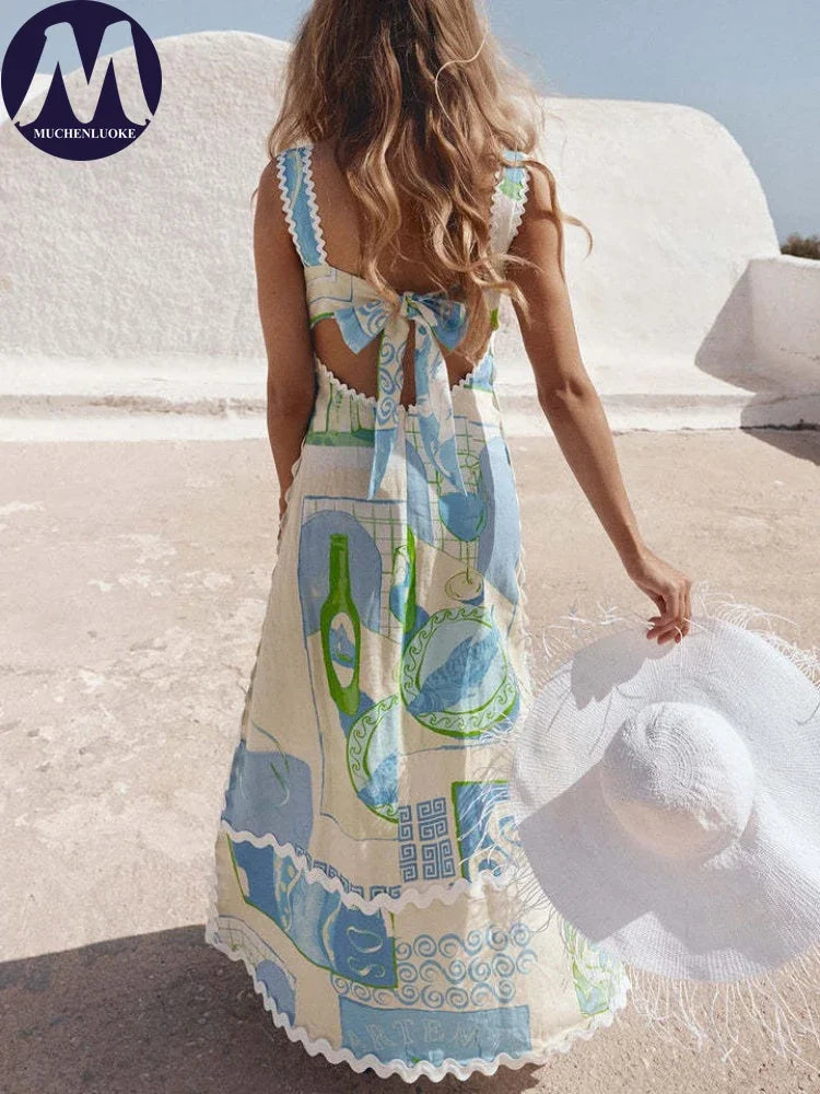 Greece Summer Dress back tie