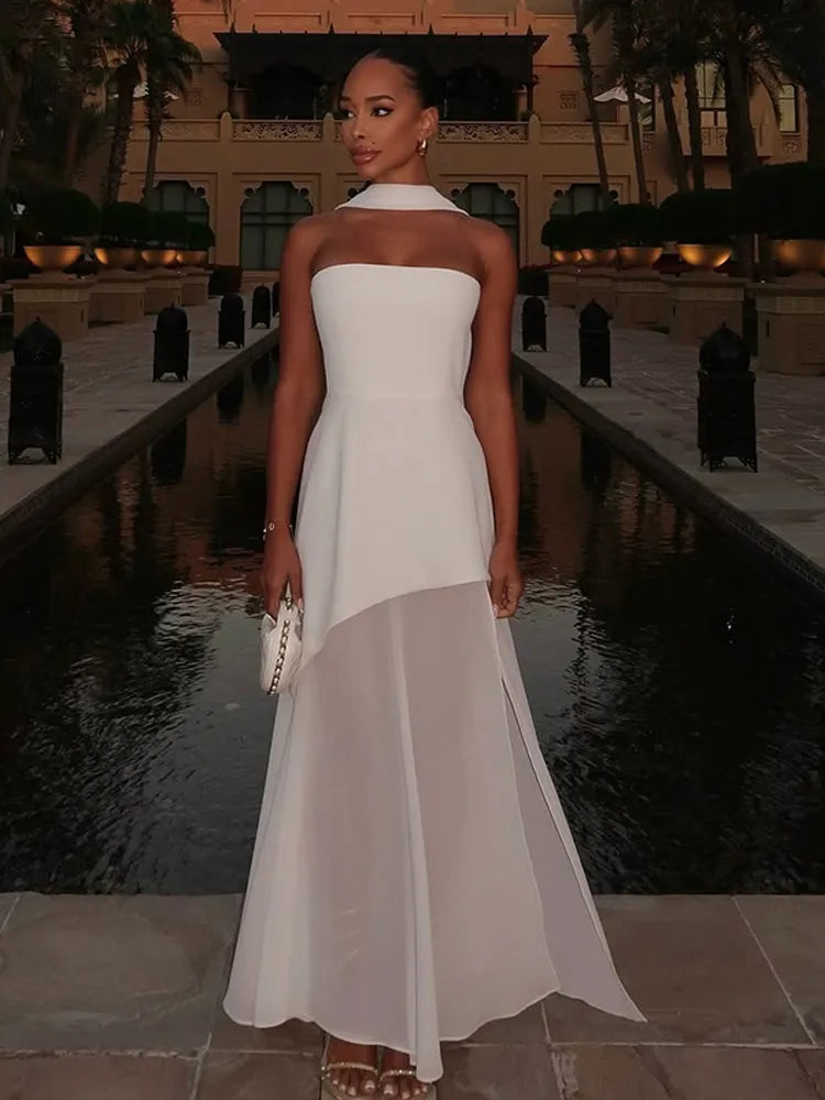Trending dress With Scarf strapless
