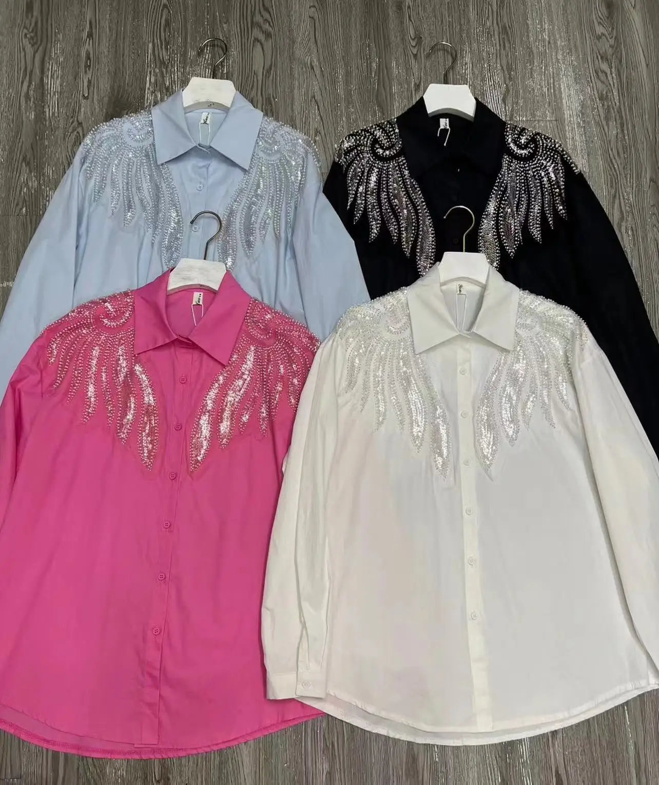 The Royals Collection Sparking Sequined Beaded shirt