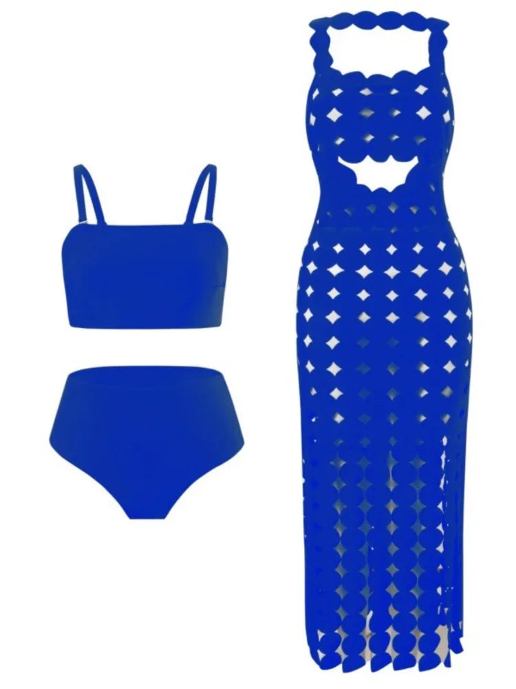 Retro Bikini Bikini Set Swimsuit And Cover Up