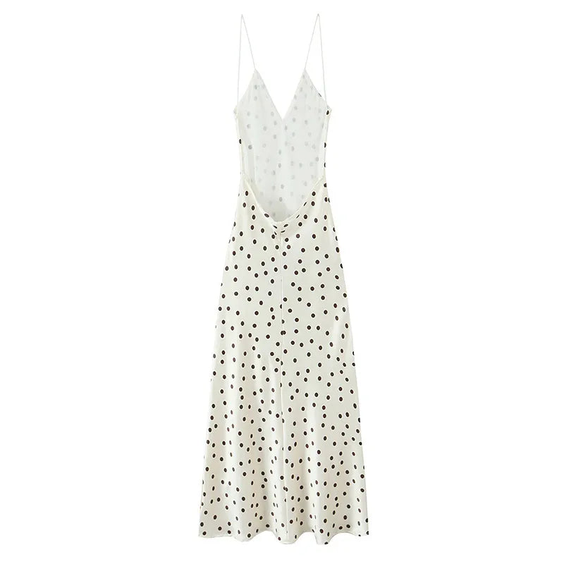 Elegant Women Polka Dot Midi