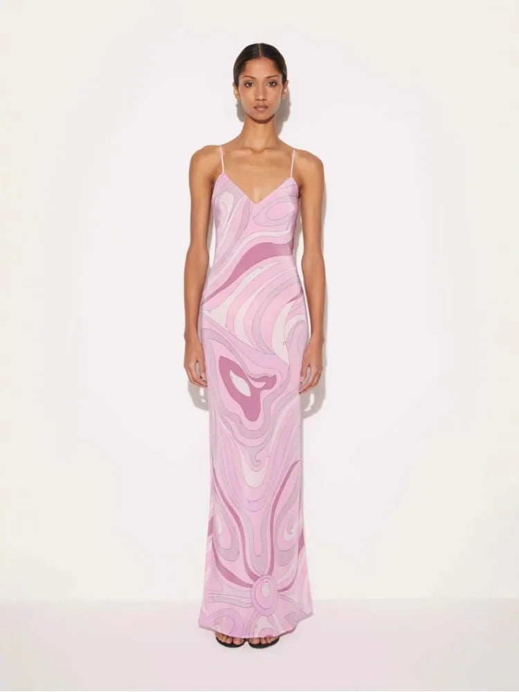 pucci long dress Vivara Print Dress with Cape