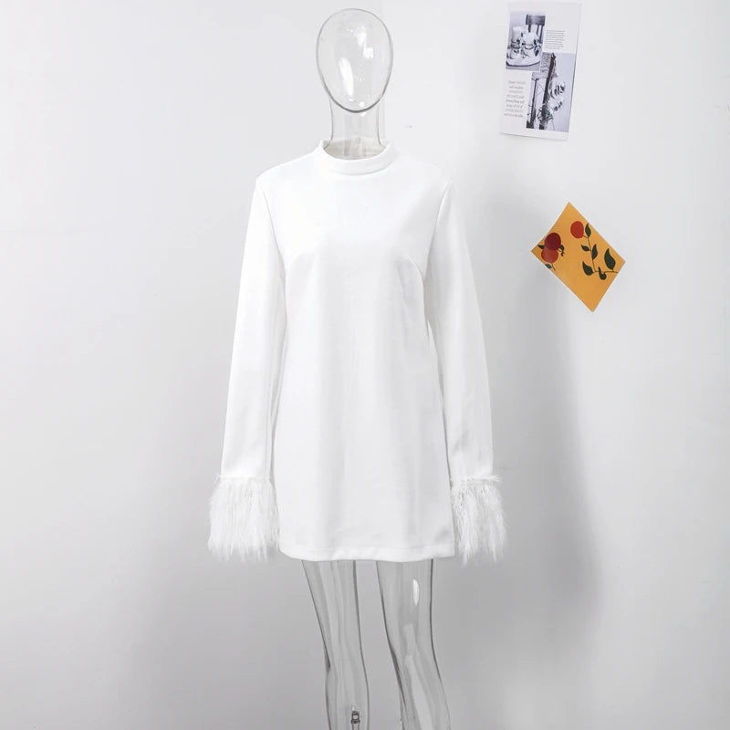 Patchworkkleid Federn Premium Kollektion