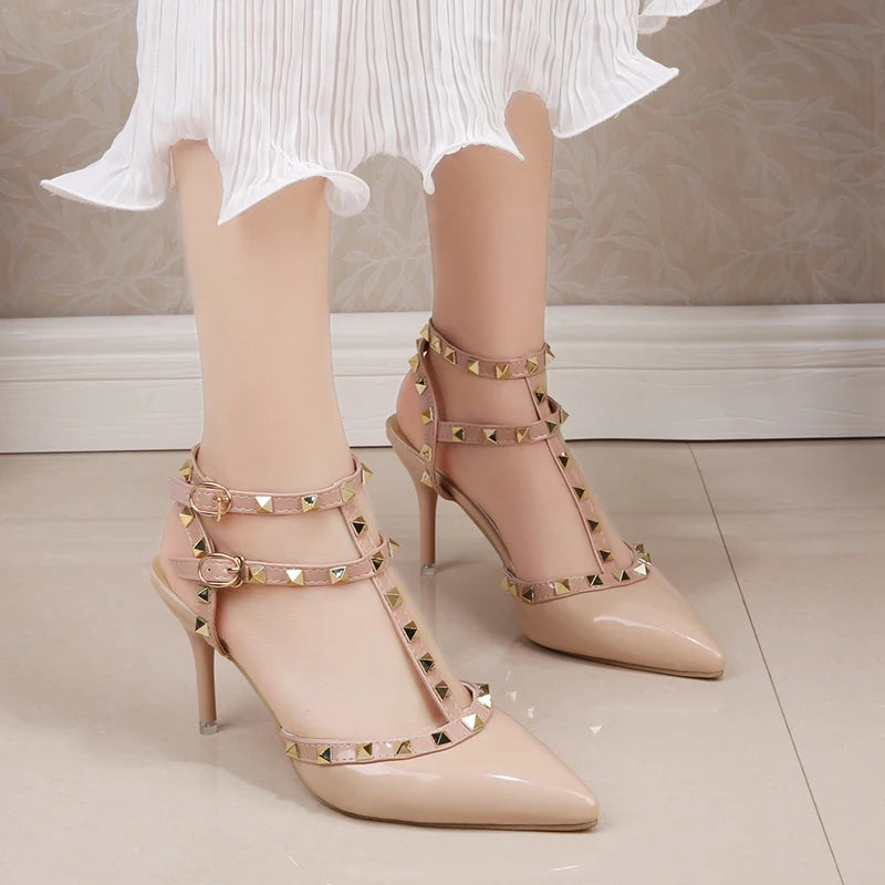 Rivet Decorated High Heels