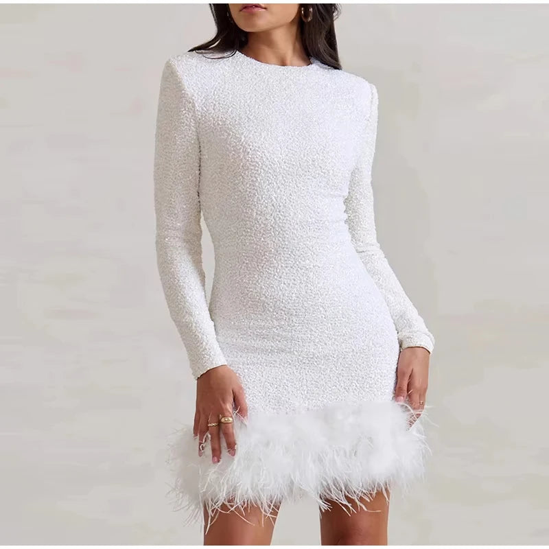 Patchworkkleid Federn Premium Kollektion