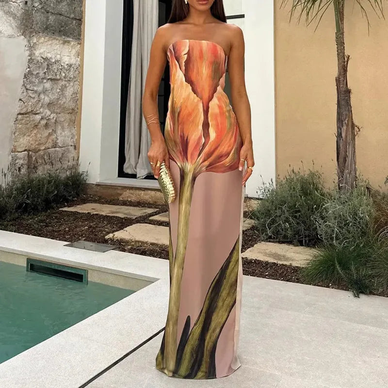 Long blackless Dress Off Shoulder Silk