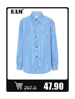 Blue Sequins Striped shirt