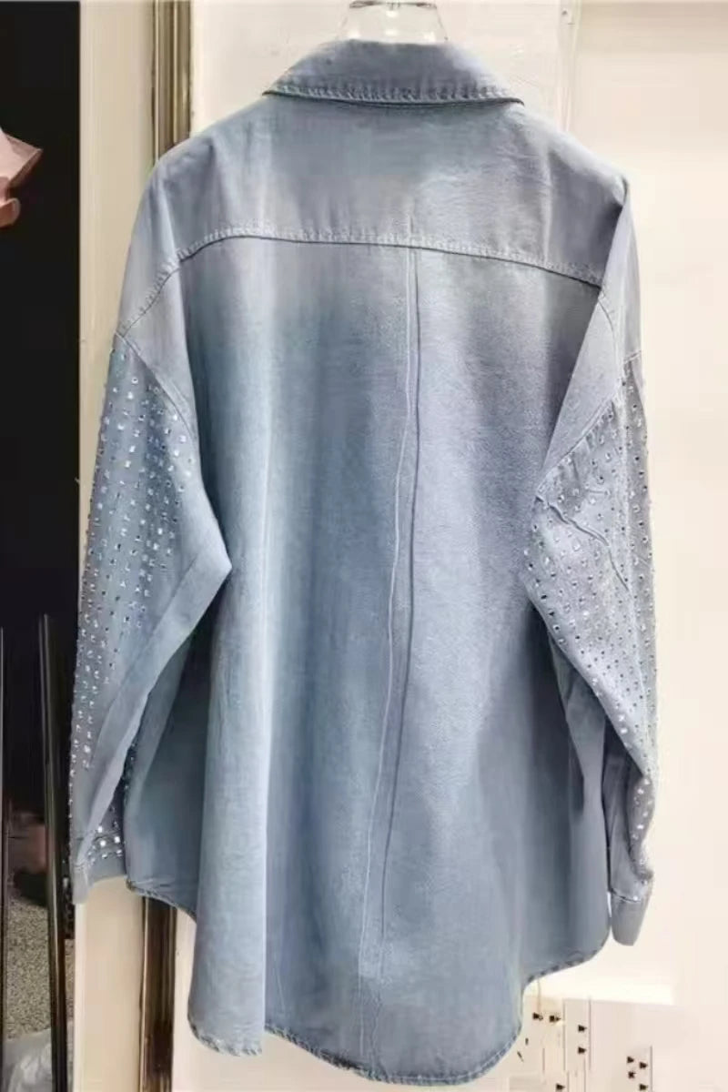 Rhinestone Denim Shirt